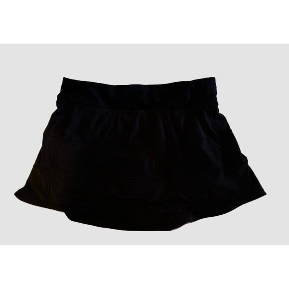 Lululemon Black Pace Rival Skirt 4 way stretch size 8 Short Liner sweat wicking - Picture 2 of 12